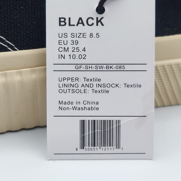 Guffy The Spicewood Black Low Top Cap Toe Canvas Sneaker Shoes Women's US 8.5 - Picture 11 of 14